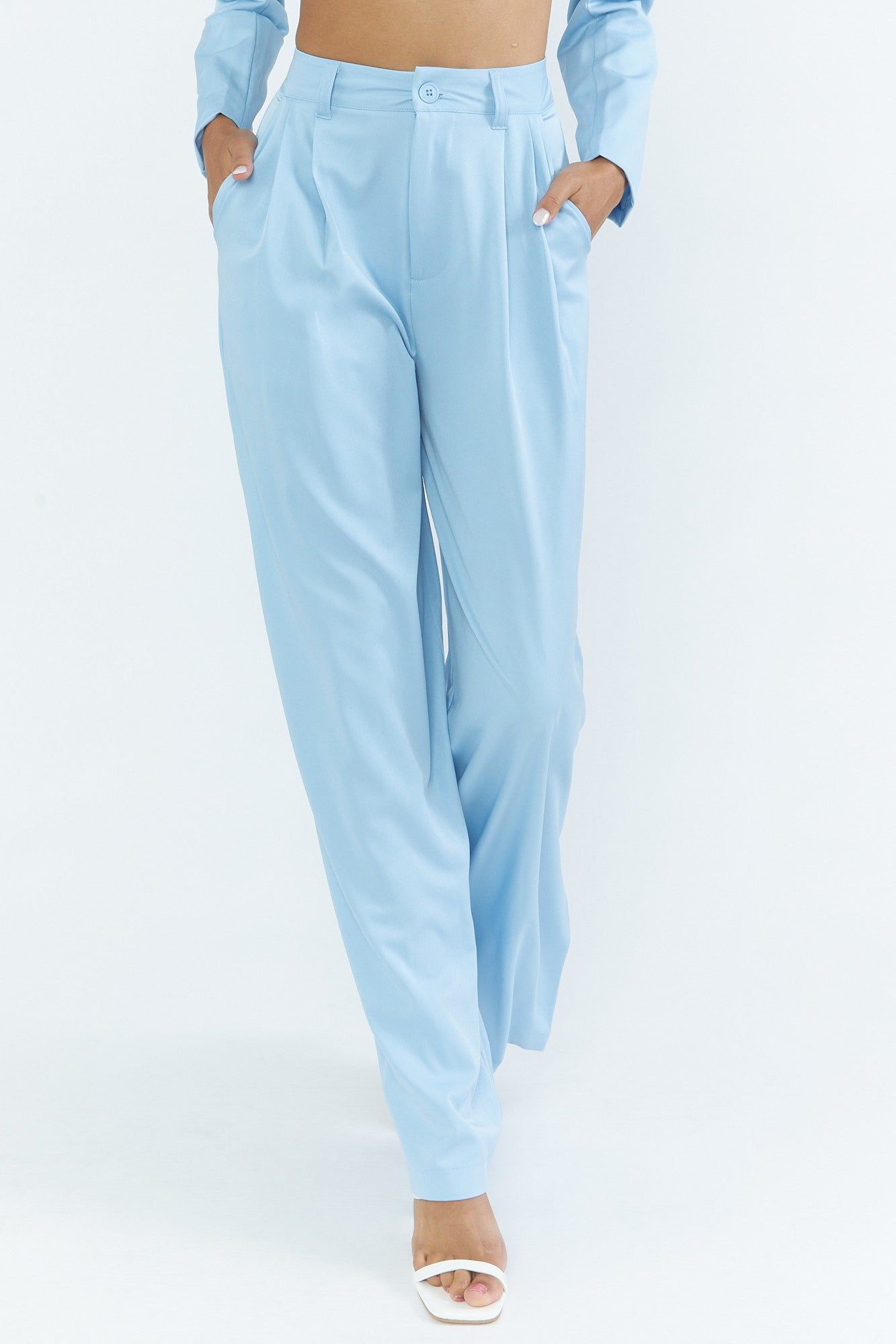 Light Blue High Rise Flare Dress Pant sold by Urban Planet product image thumbnail 2