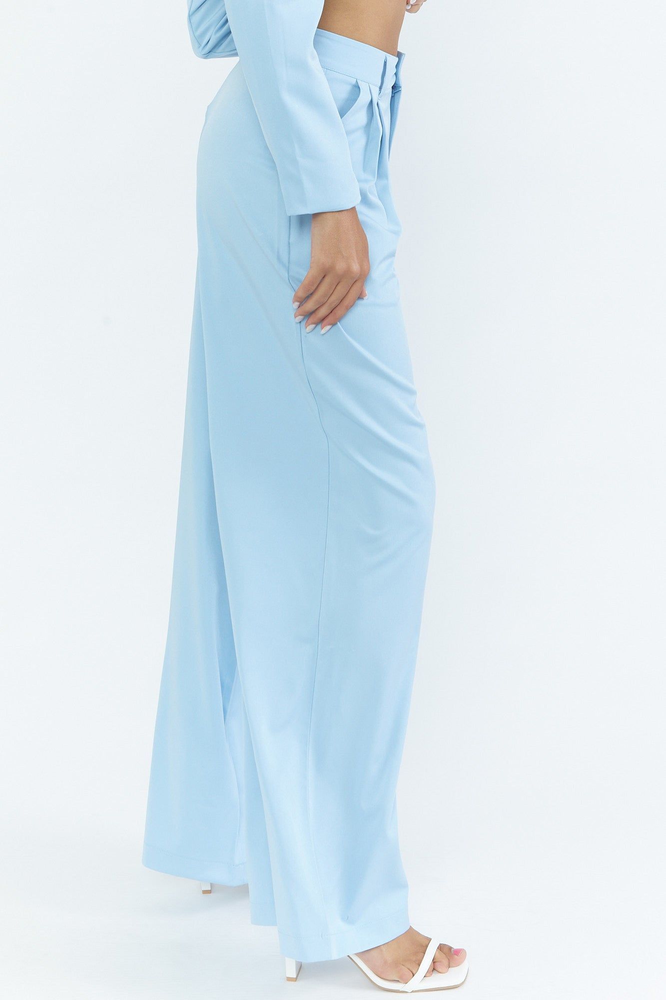 Light Blue High Rise Flare Dress Pant sold by Urban Planet product image thumbnail 3