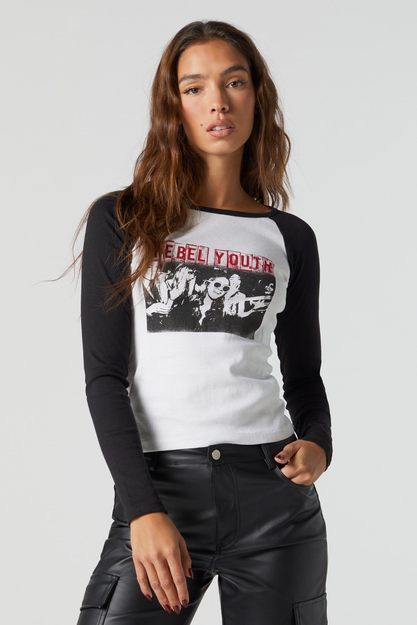 Rebel Youth Graphic Raglan Long Sleeve Top sold by Urban Planet product image thumbnail 2