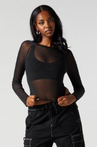 Mesh Long Sleeve Top sold by Urban Planet