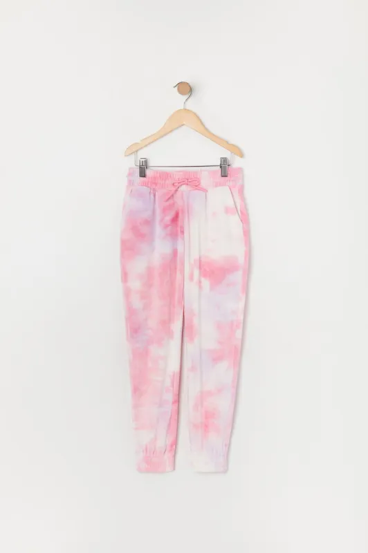 Girls Tie Dye Print Velour Jogger sold by Urban Planet