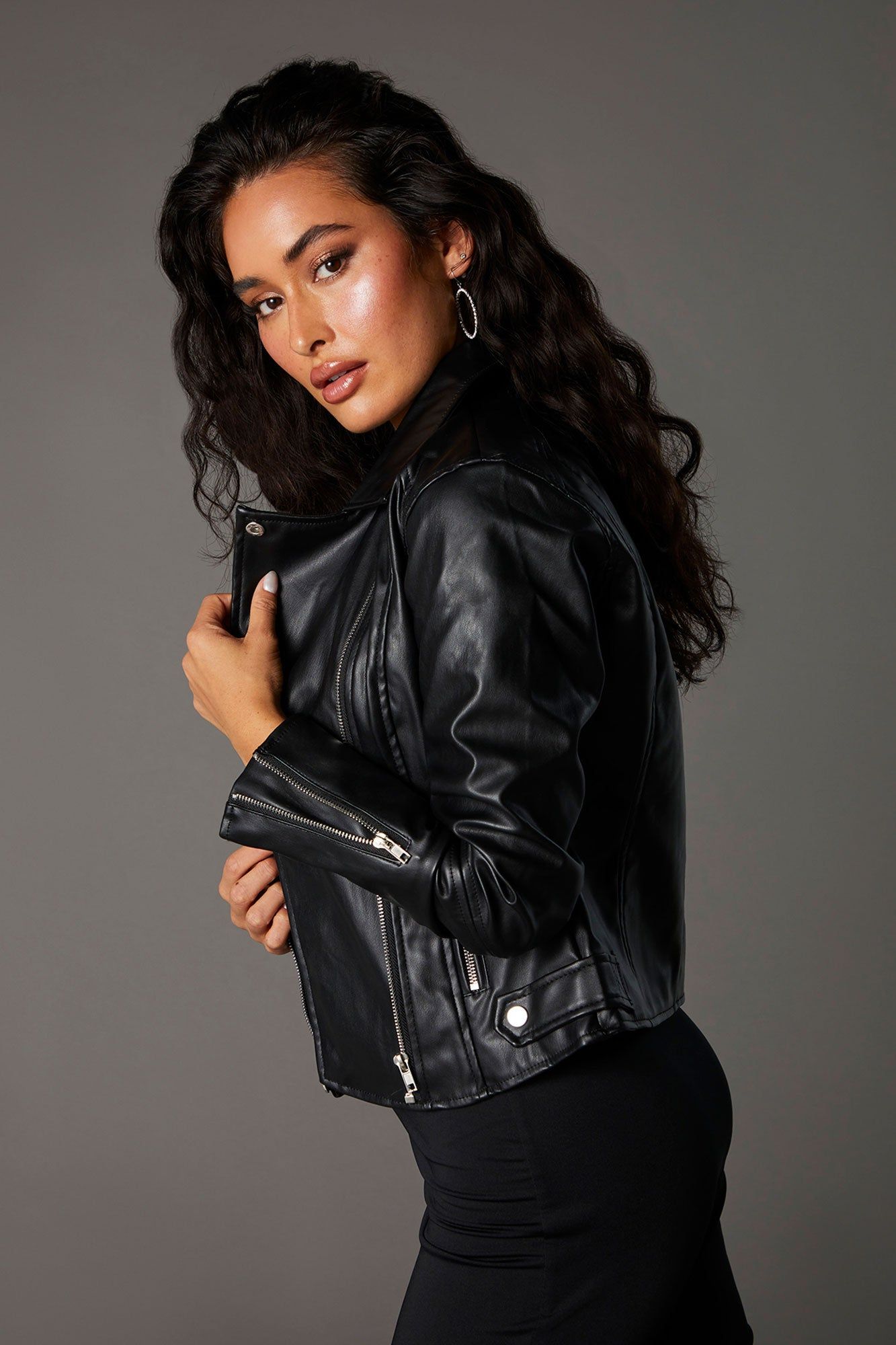 Faux Leather Biker Jacket sold by Urban Planet