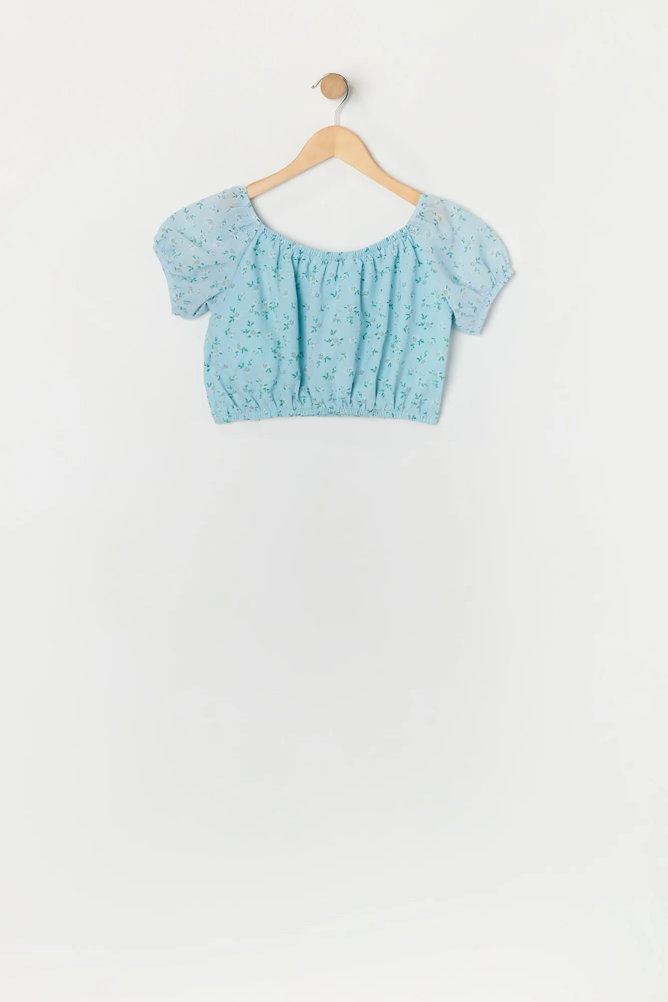 Ensemble avec haut et jupe fleuris bleus pour fille sold by Urban Planet product image thumbnail 3