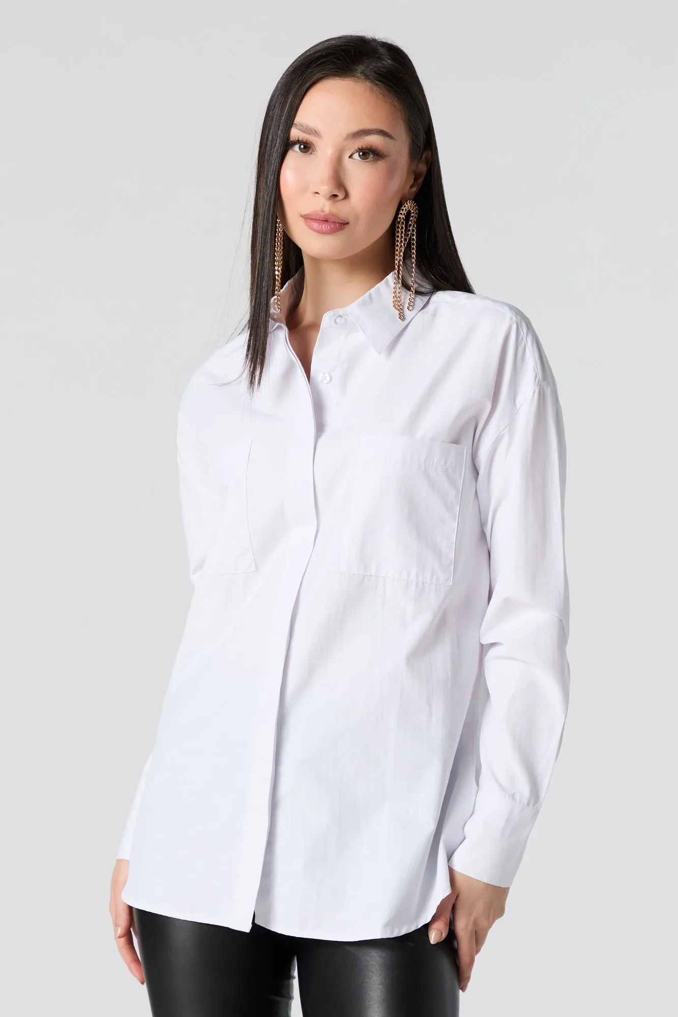 Oversized Button-Up Top sold by Urban Planet product image thumbnail 4