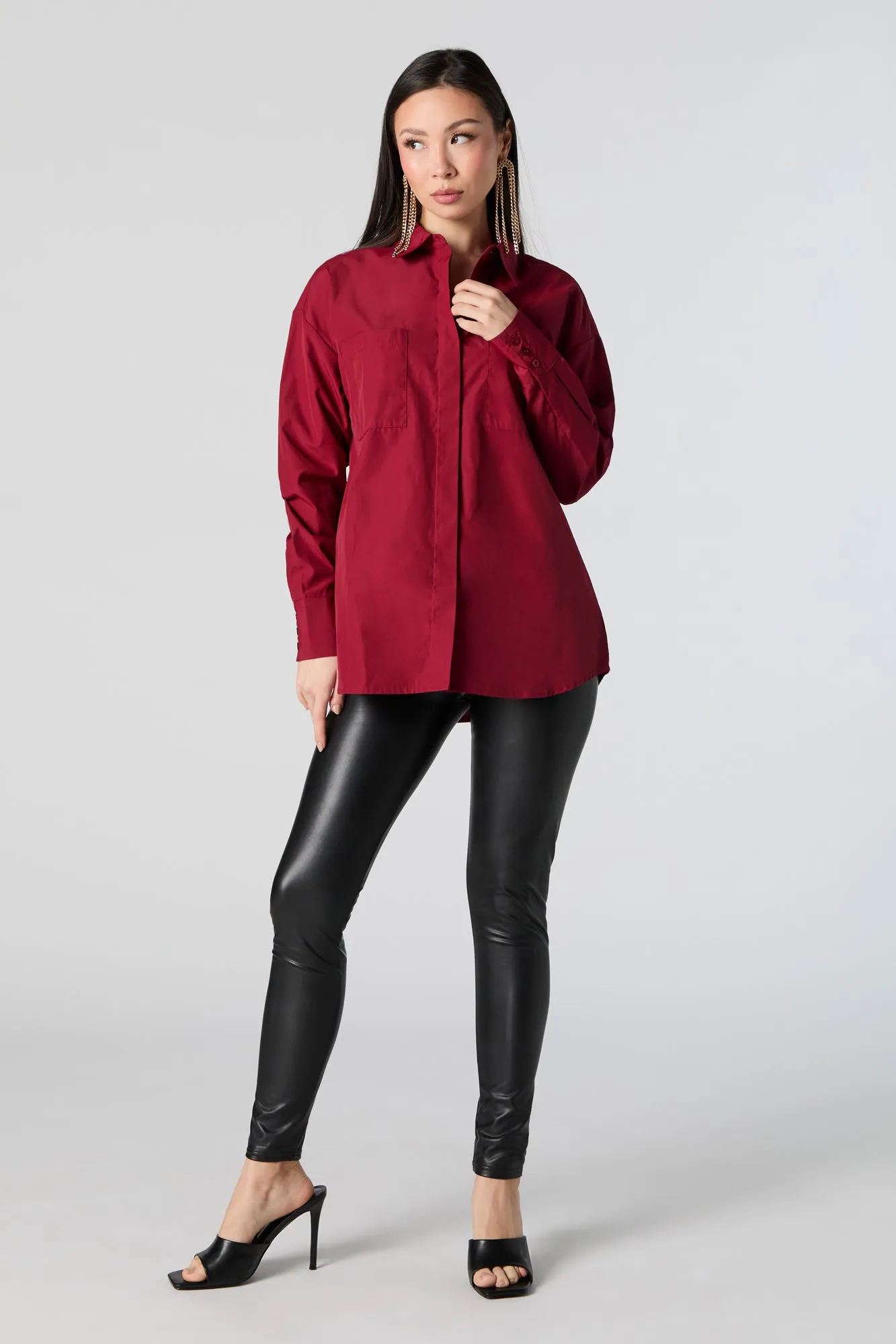 Oversized Button-Up Top sold by Urban Planet product image thumbnail 3