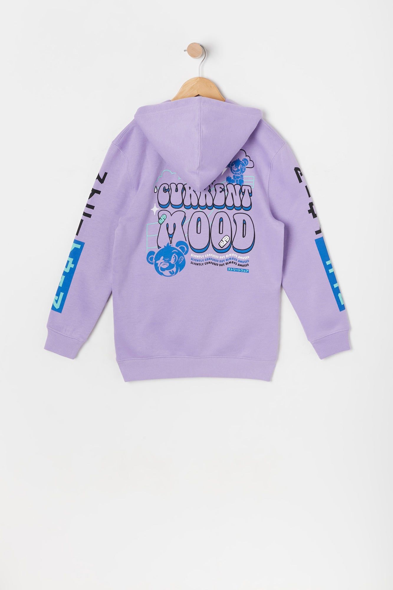Boys Current Mood Damaged Bear Graphic Fleece Hoodie sold by Urban Planet product image thumbnail 2