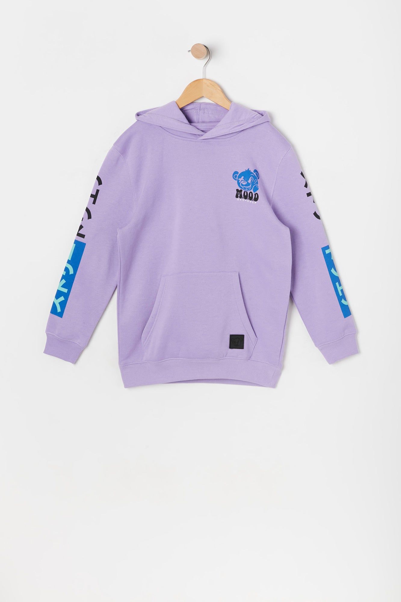 Boys Current Mood Damaged Bear Graphic Fleece Hoodie sold by Urban Planet