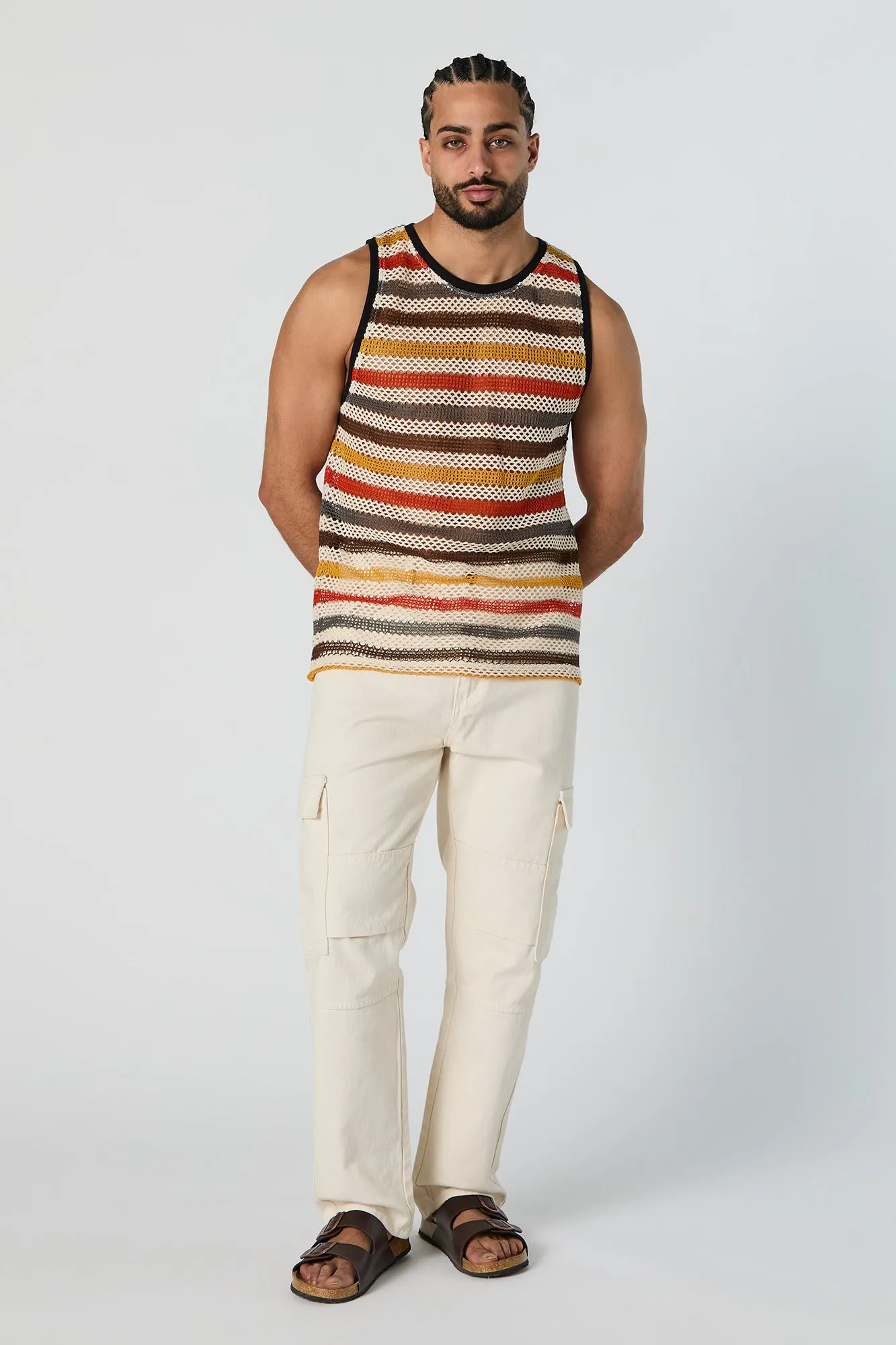 Camisole ras du cou crochetée et rayée sold by Urban Planet product image thumbnail 4