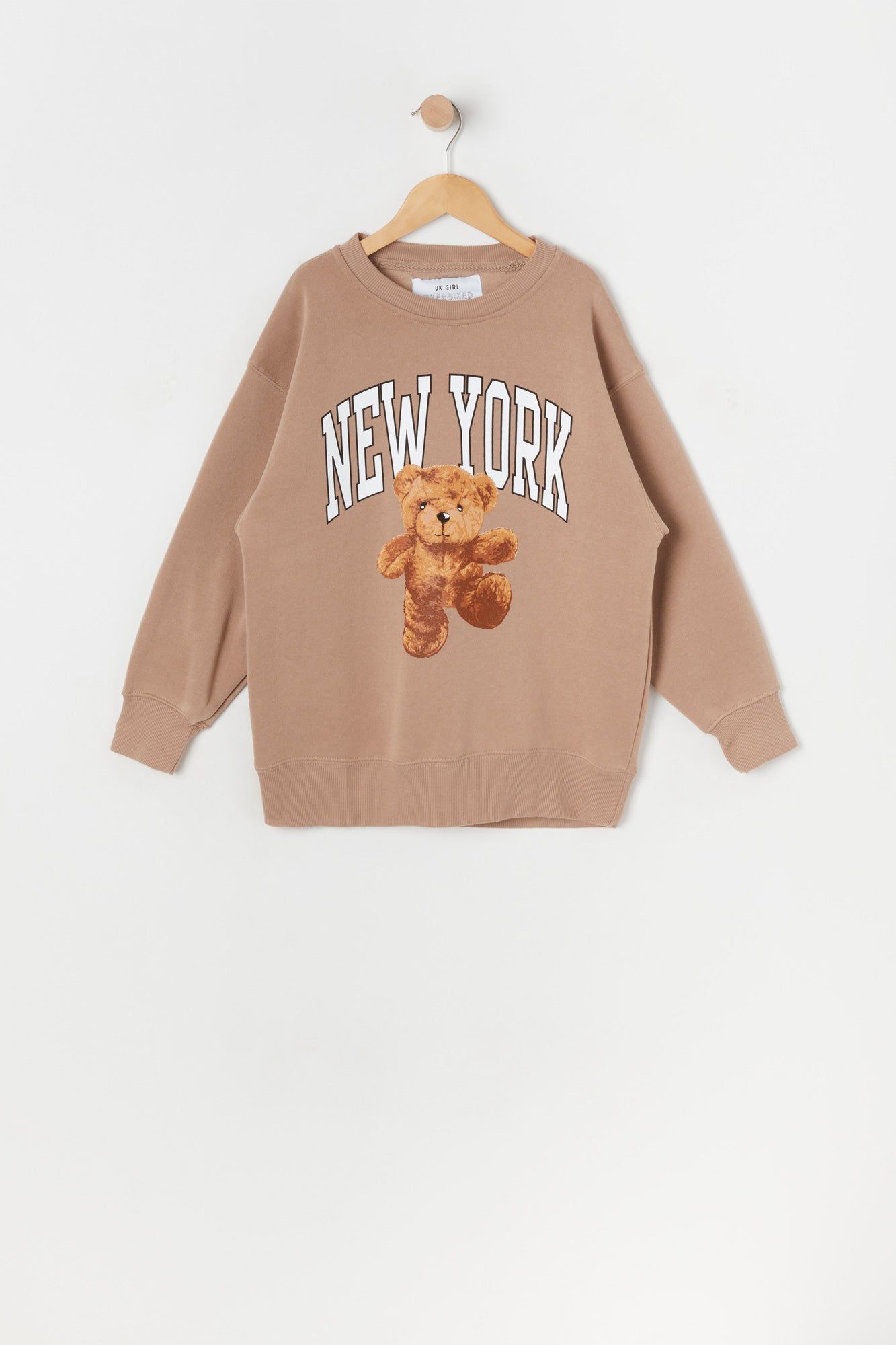 Girls Fleece Oversized Teddy Bear Graphic Sweatshirt sold by Urban Planet