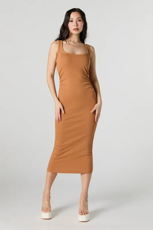 Ribbed Scoop Back Bodycon Midi Dress sold by Urban Planet