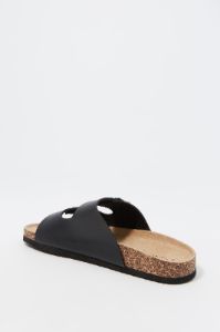 Sandales noir avec semelles en liège et boucles sold by Urban Planet