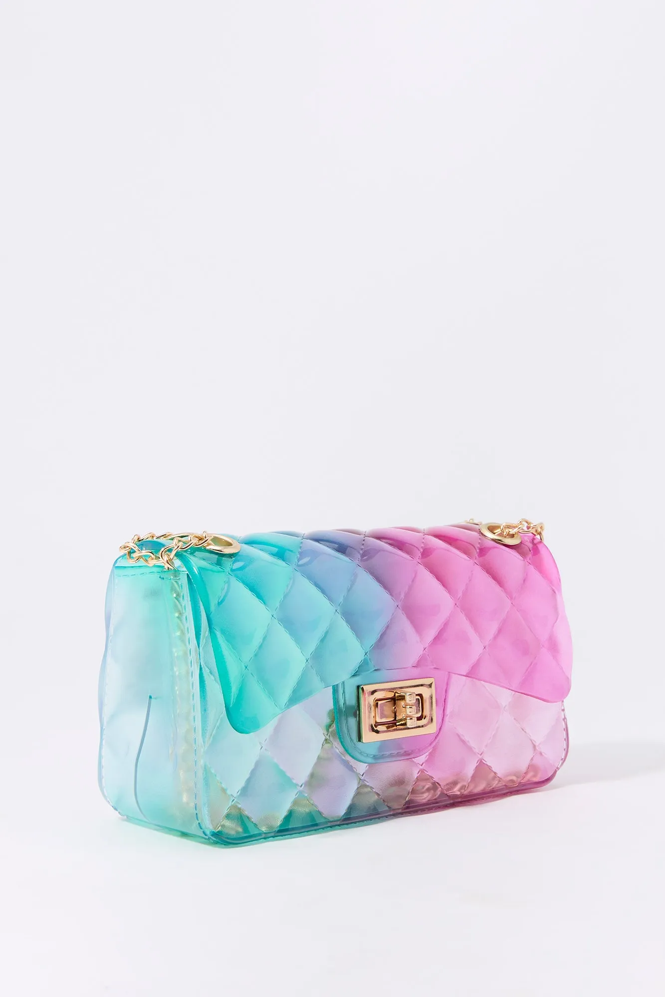 Quilted Rainbow Jelly Crossbody Purse sold by Urban Planet product image thumbnail 2