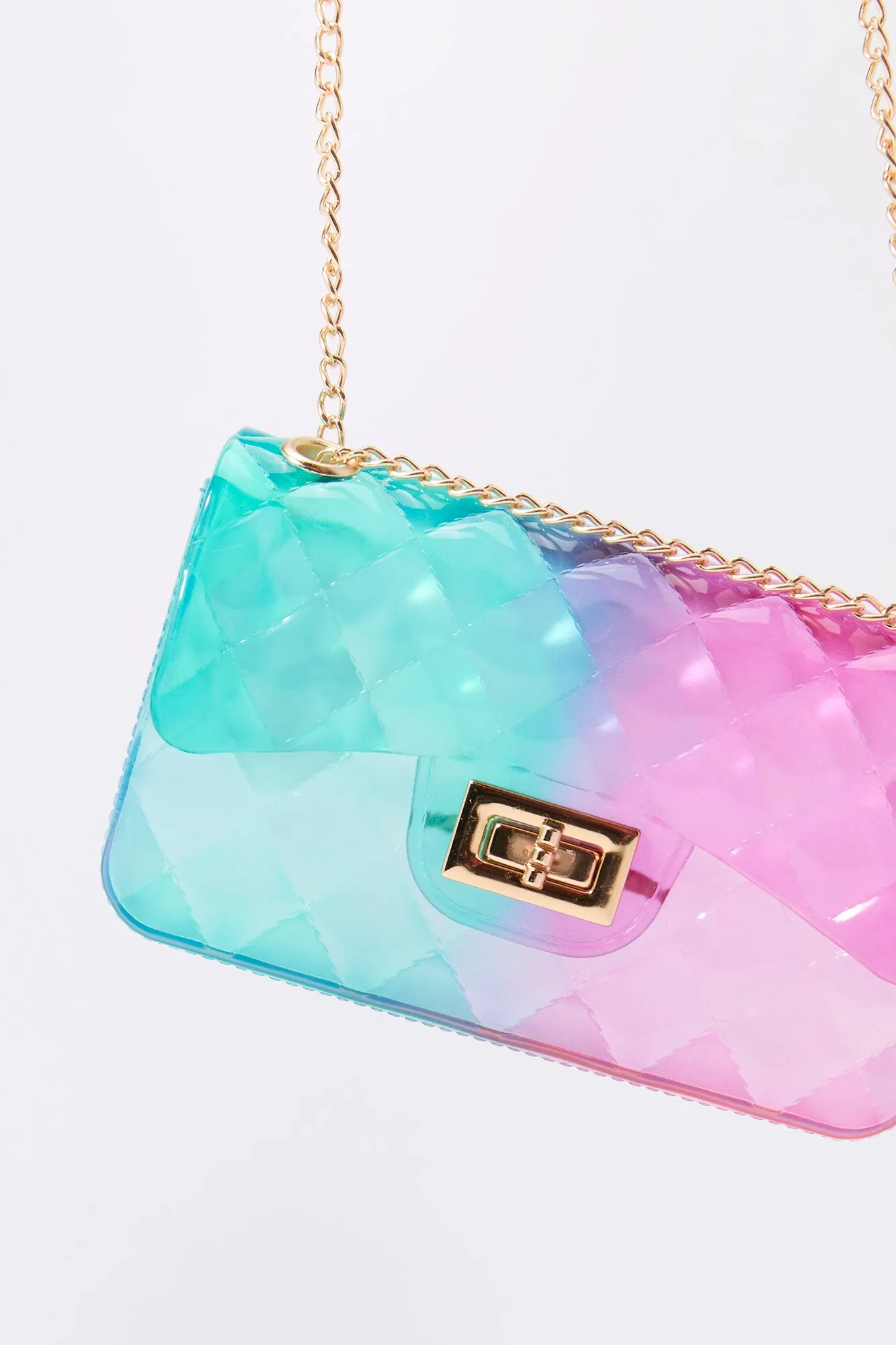 Quilted Rainbow Jelly Crossbody Purse sold by Urban Planet product image thumbnail 4