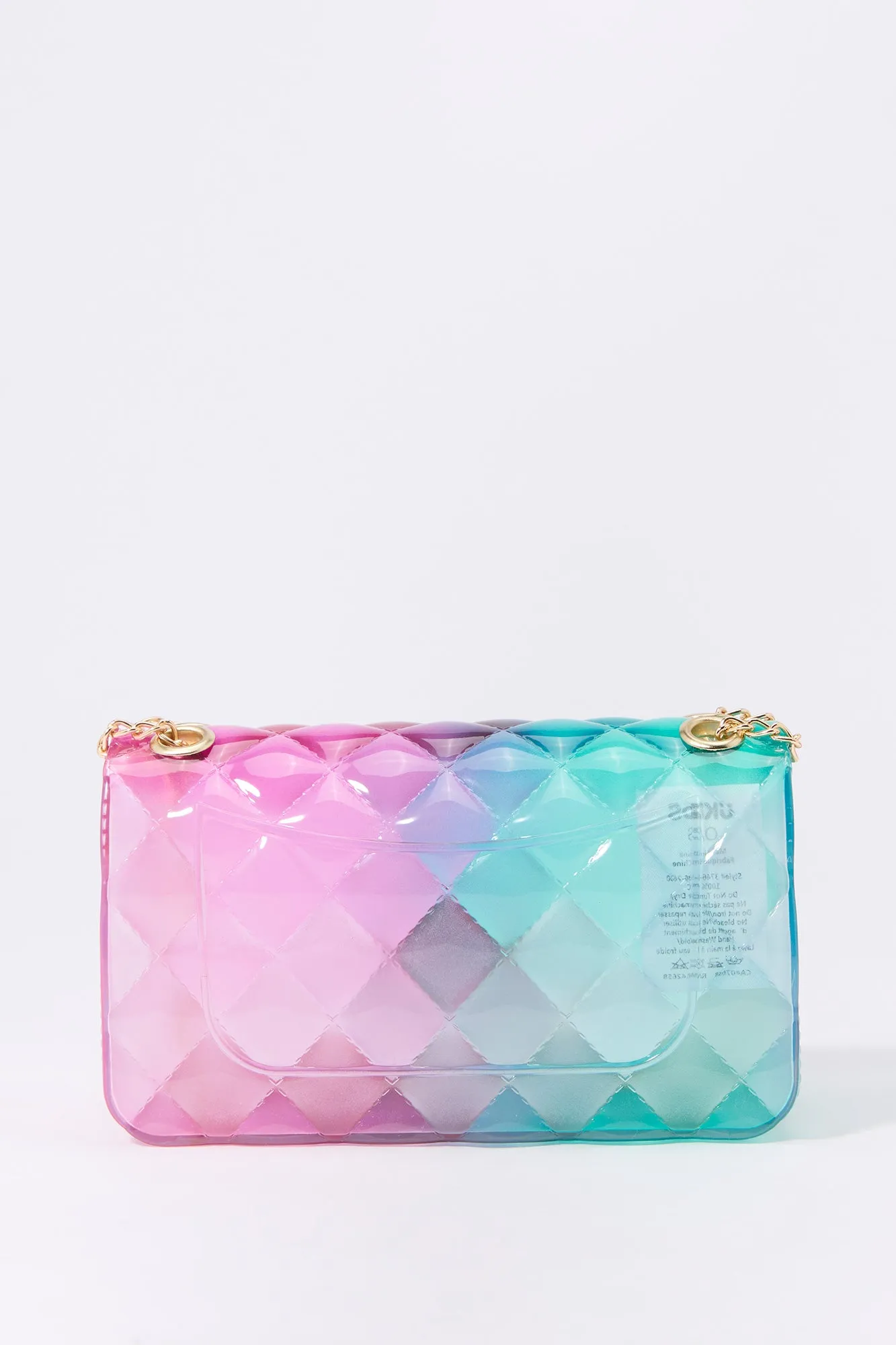 Quilted Rainbow Jelly Crossbody Purse sold by Urban Planet product image thumbnail 3