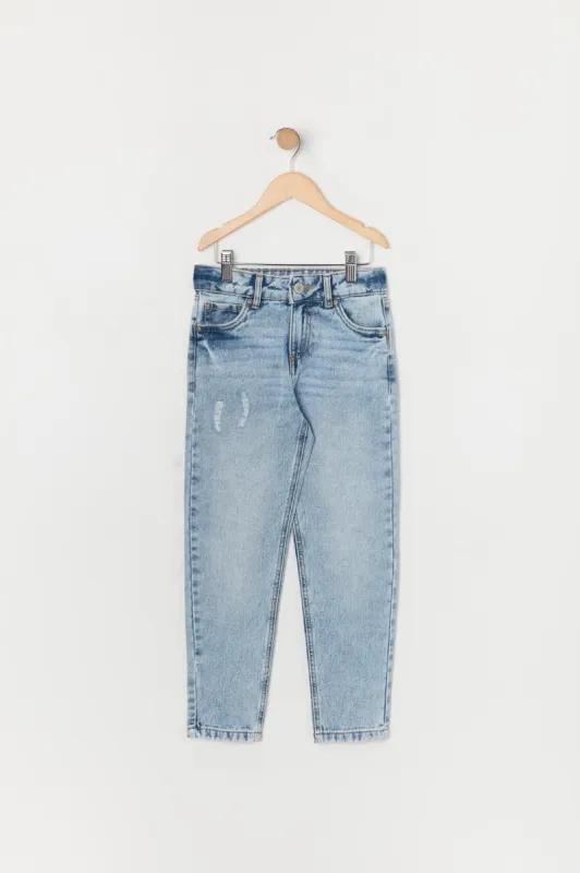 Girls Acid Wash High Rise Mom Jean sold by Urban Planet