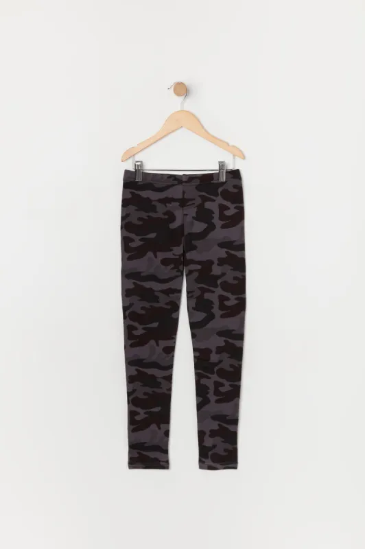Girls Camo Print Soft Fleece Legging sold by Urban Planet