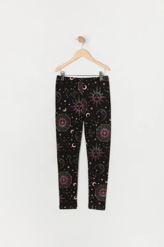 Girls Celestial Print Soft Fleece Legging sold by Urban Planet