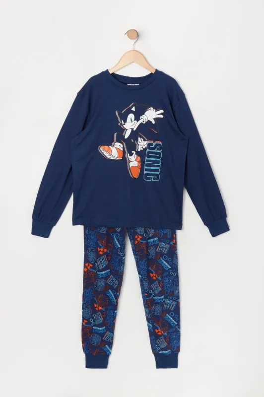 Boys Sonic Graphic 2 Piece Pajama Set made by Urban Planet
