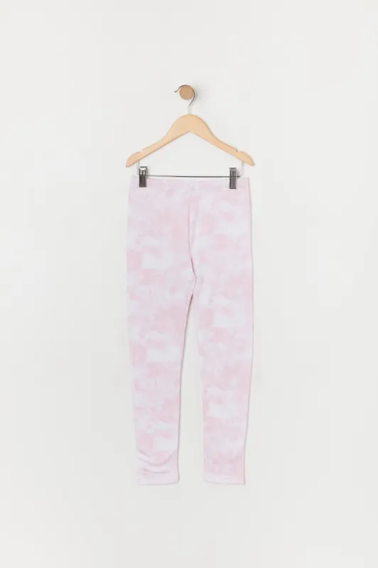 Black Tie Dye Print Fleece Legging sold by Urban Planet