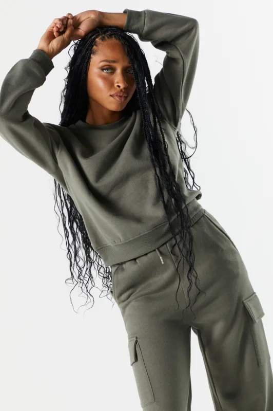 Fleece Oversized Crewneck Sweatshirt sold by Urban Planet