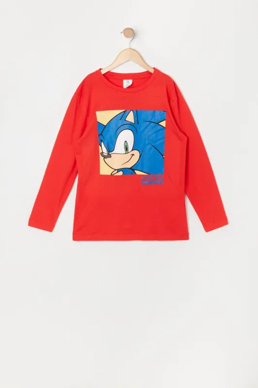 Boys Sonic Graphic Long Sleeve Top sold by Urban Planet