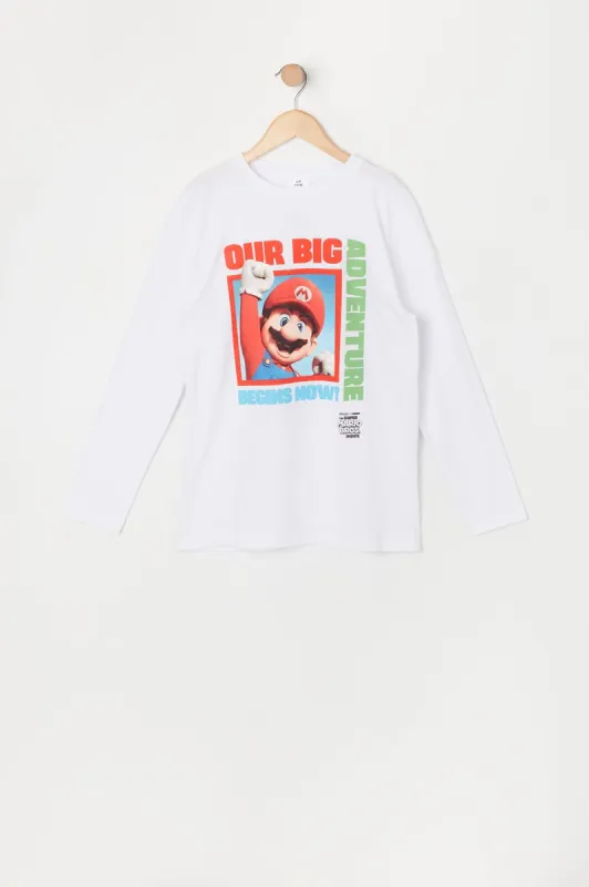 Boys Mario Graphic Long Sleeve Top sold by Urban Planet