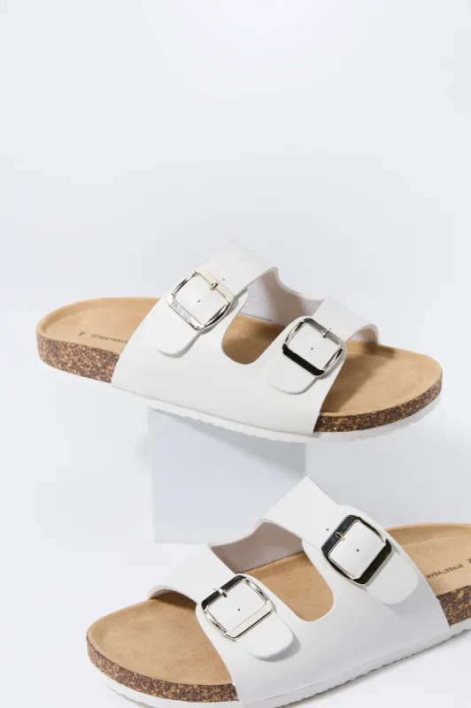 Blanc Sandales à boucle en liège sold by Urban Planet