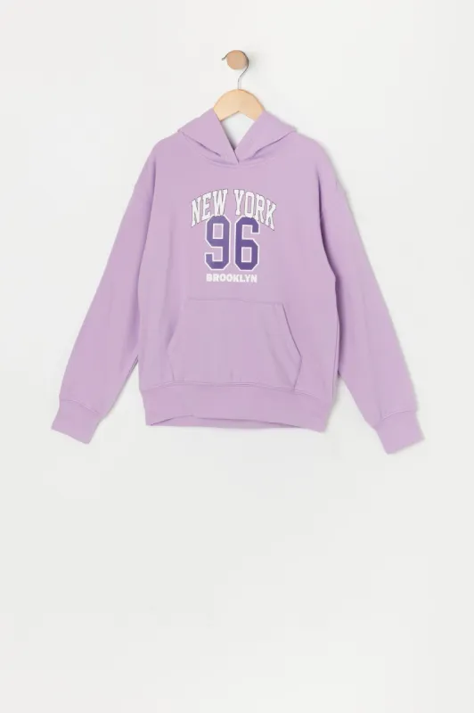 Girls New York Graphic Fleece Hoodie sold by Urban Planet