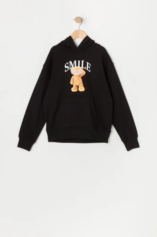 Girls Smile Teddy Graphic Fleece Hoodie sold by Urban Planet