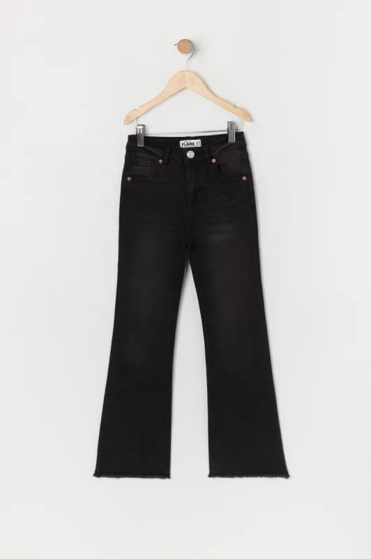 Girls Austin Dark Wash High Rise Flare Jean sold by Urban Planet
