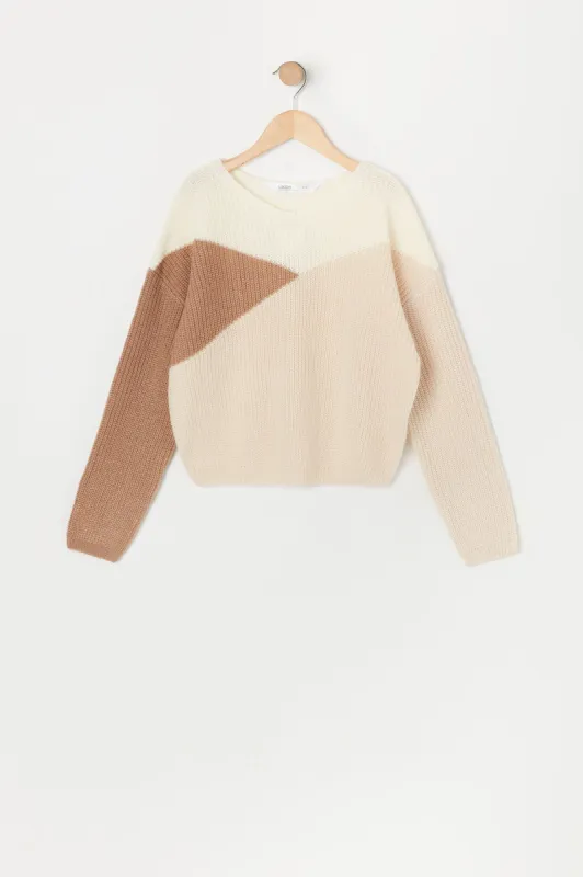 Girls Colourblock Sweater sold by Urban Planet