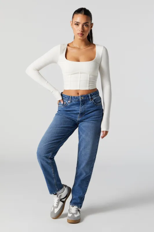 High Rise Dark Wash Mom Jean sold by Urban Planet