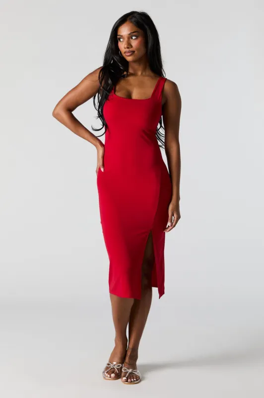 Double Layer Square Neck Bodycon Midi Dress sold by Urban Planet