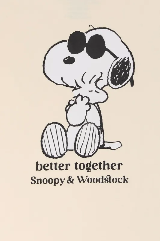 Snoopy and Woodstock Graphic Boyfriend T-Shirt sold by Urban Planet