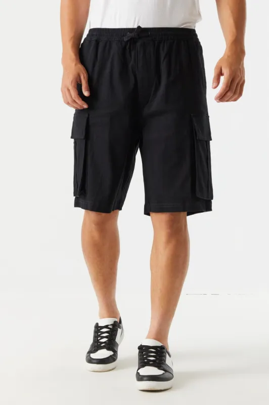 Black Twill Cargo Short sold by Urban Planet