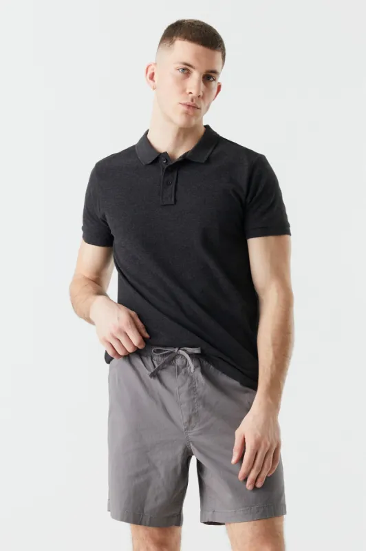 Grey Solid Elastic Waist Short sold by Urban Planet
