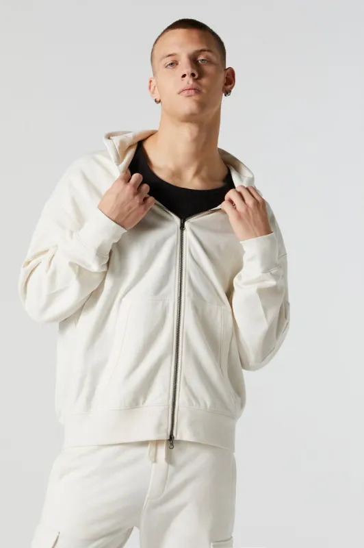 Solid Fleece Zip-Up Hoodie sold by Urban Planet
