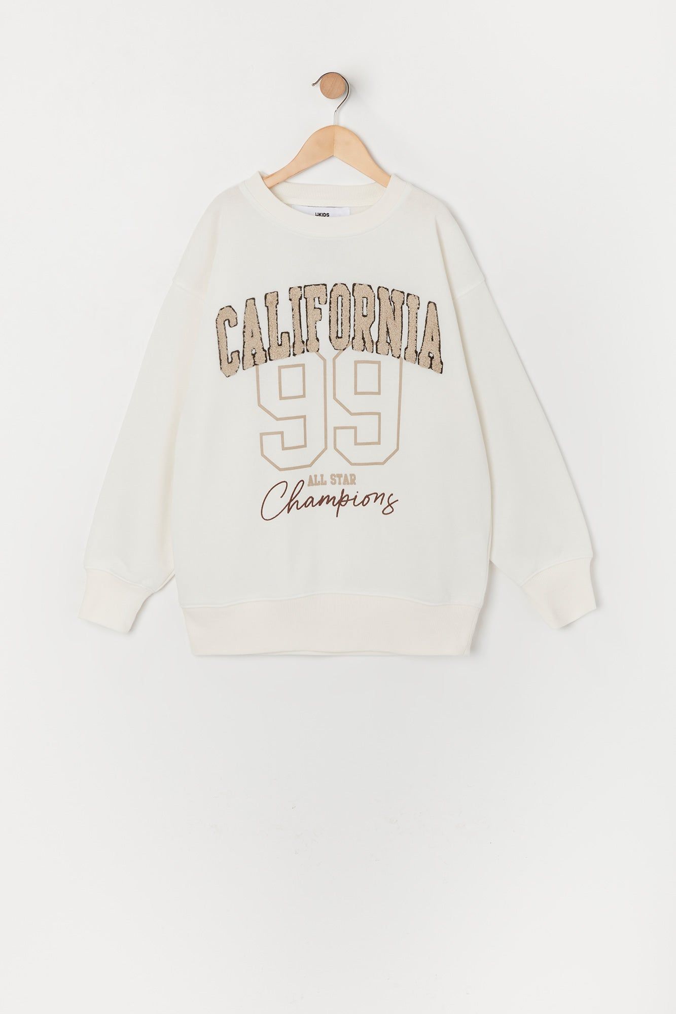 Girls California Chenille Embroidered Fleece Sweatshirt sold by Urban Planet