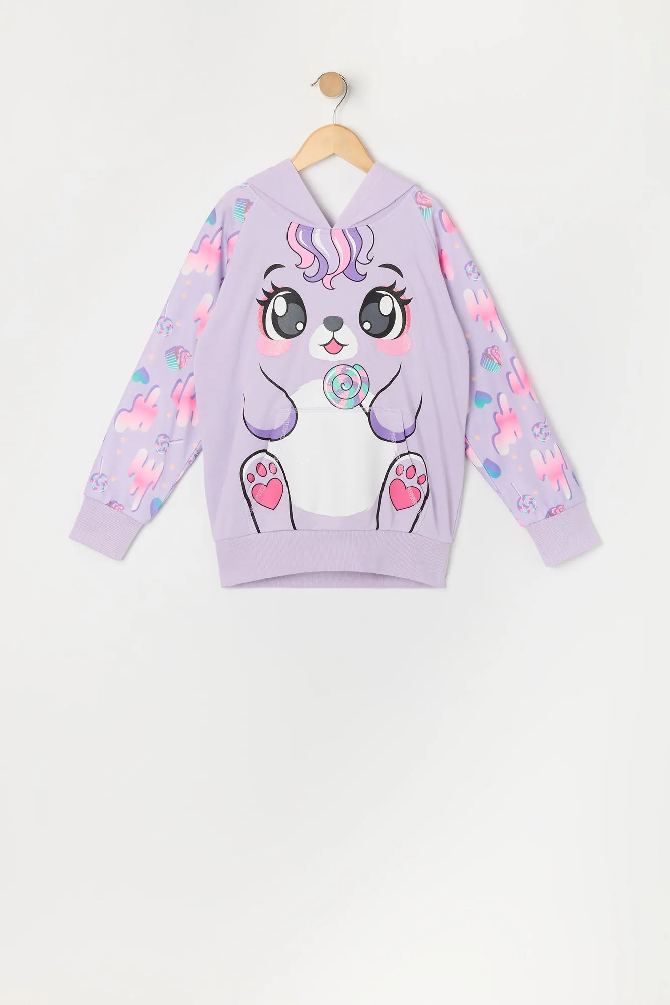 Haut à capuchon à imprimé Chat avec coeur pour fille sold by Urban Planet product image thumbnail 2