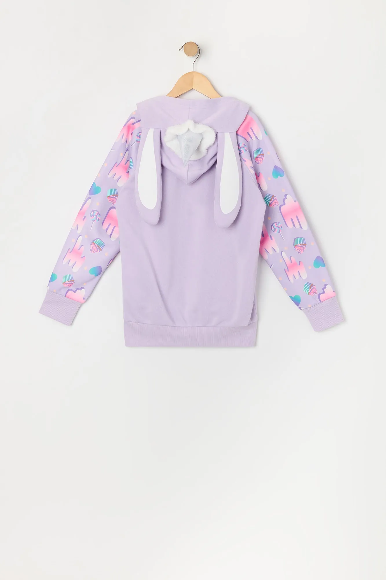 Haut à capuchon à imprimé Chat avec coeur pour fille sold by Urban Planet product image thumbnail 3