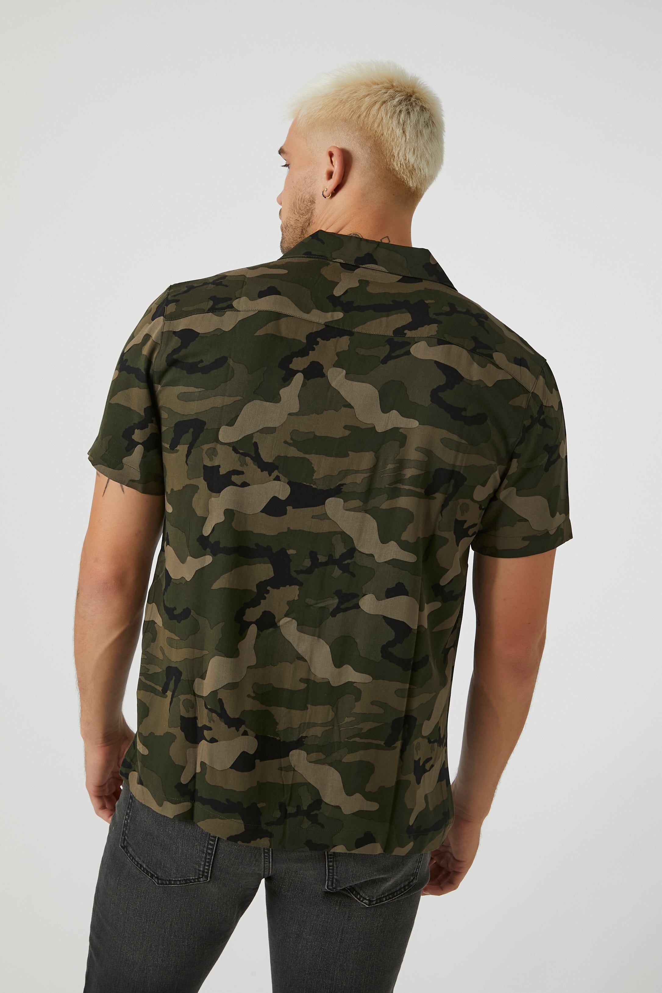 Camo Print Cuban Collar Shirt sold by Urban Planet product image thumbnail 3