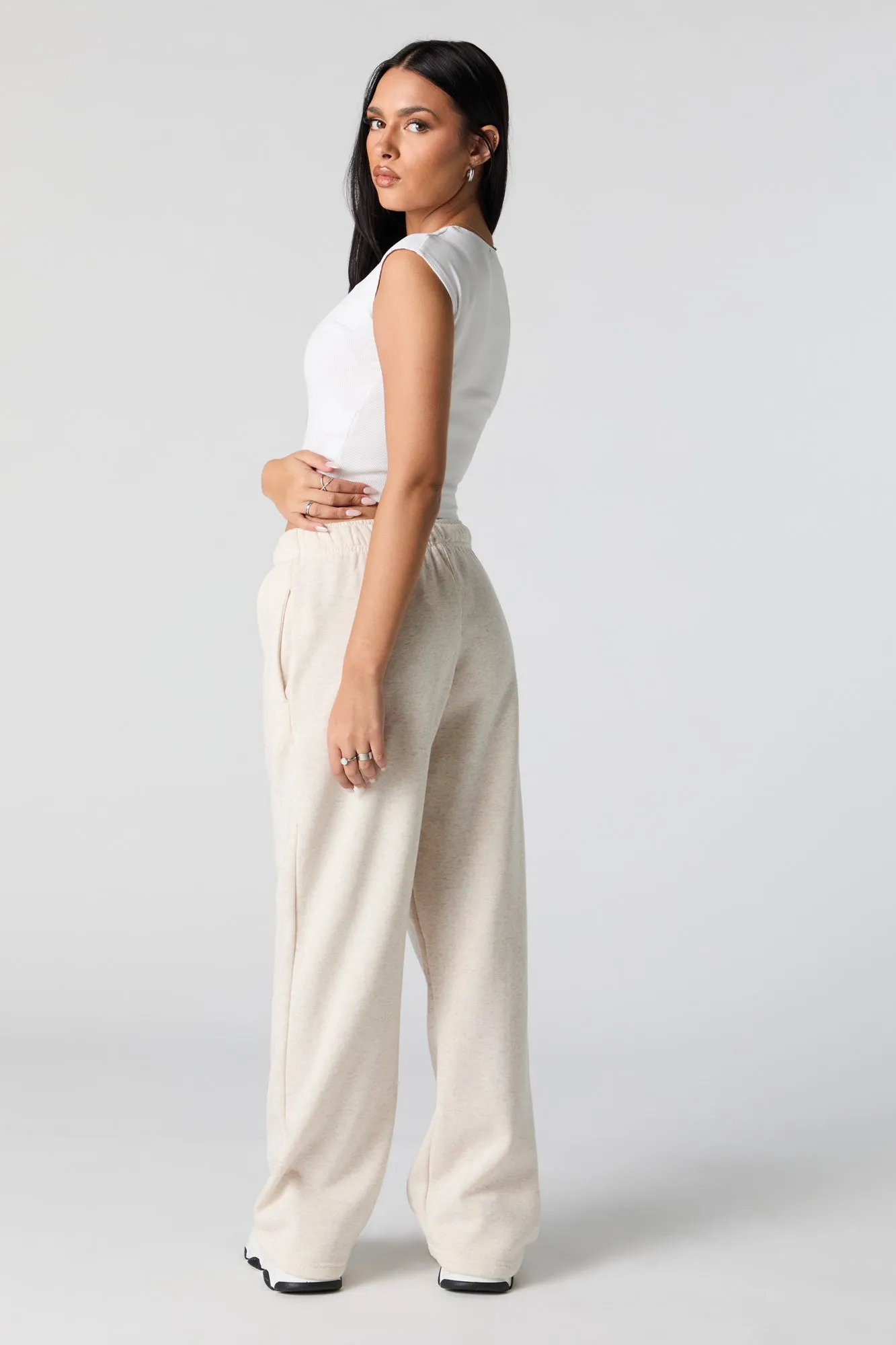 Fleece Wide Leg Sweatpant sold by Urban Planet product image thumbnail 3