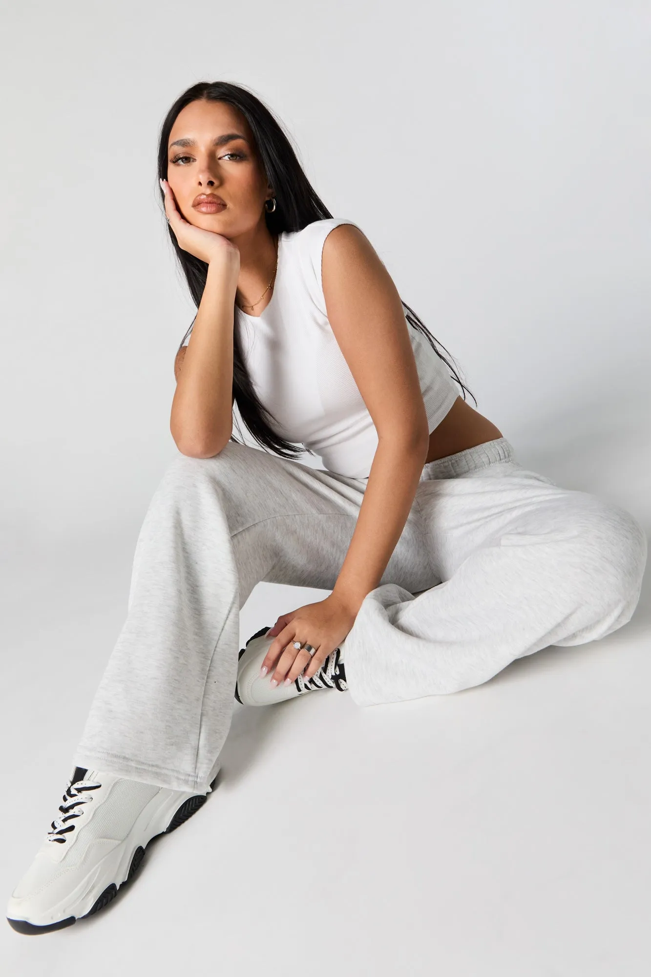 Fleece Wide Leg Sweatpant sold by Urban Planet product image thumbnail 4