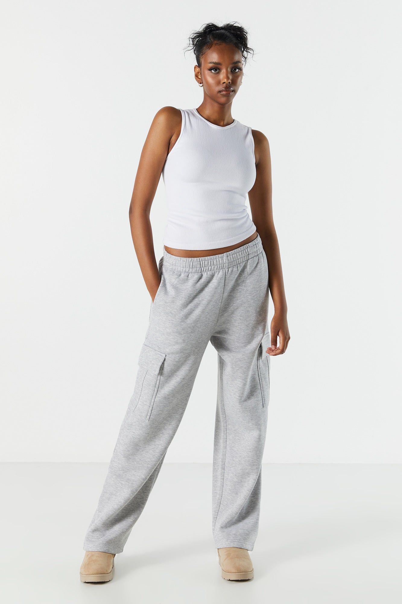 Pantalon cargo à jambe large en molleton sold by Urban Planet product image thumbnail 5