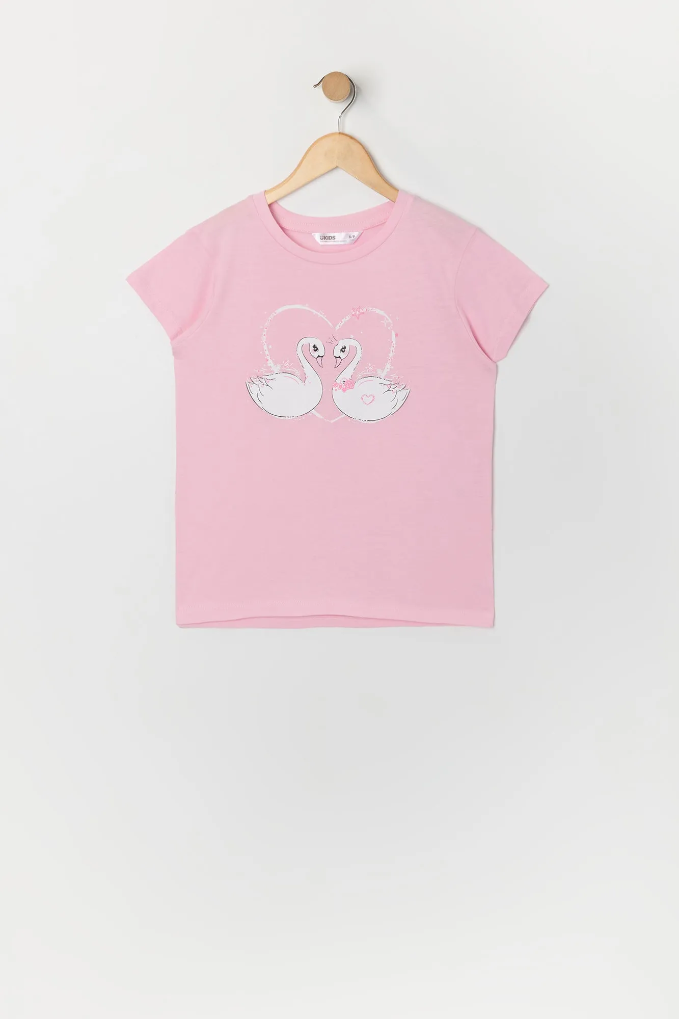 Girls Swan Love Graphic T-Shirt sold by Urban Planet