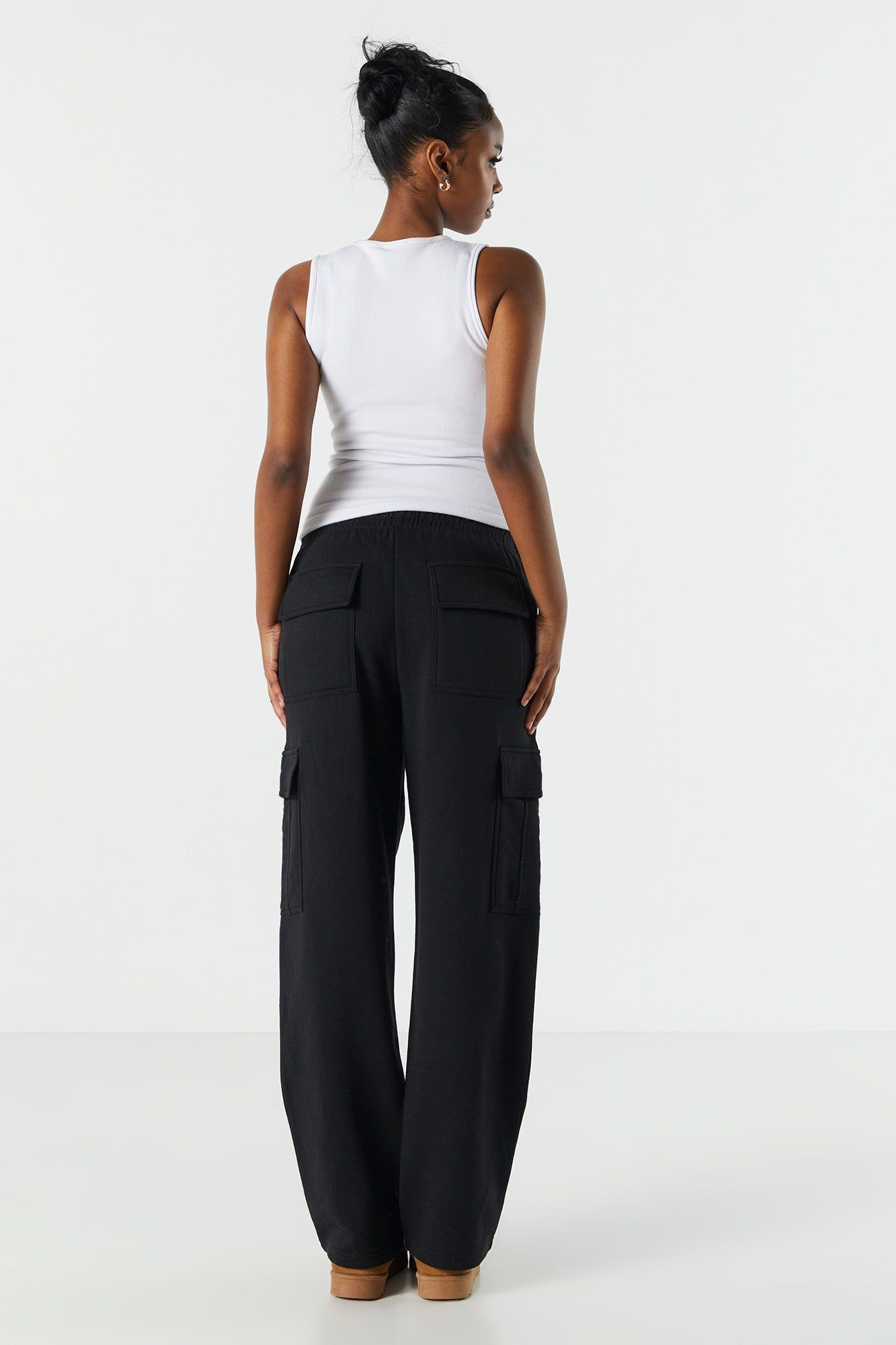 Pantalon cargo à jambe large en molleton sold by Urban Planet product image thumbnail 4