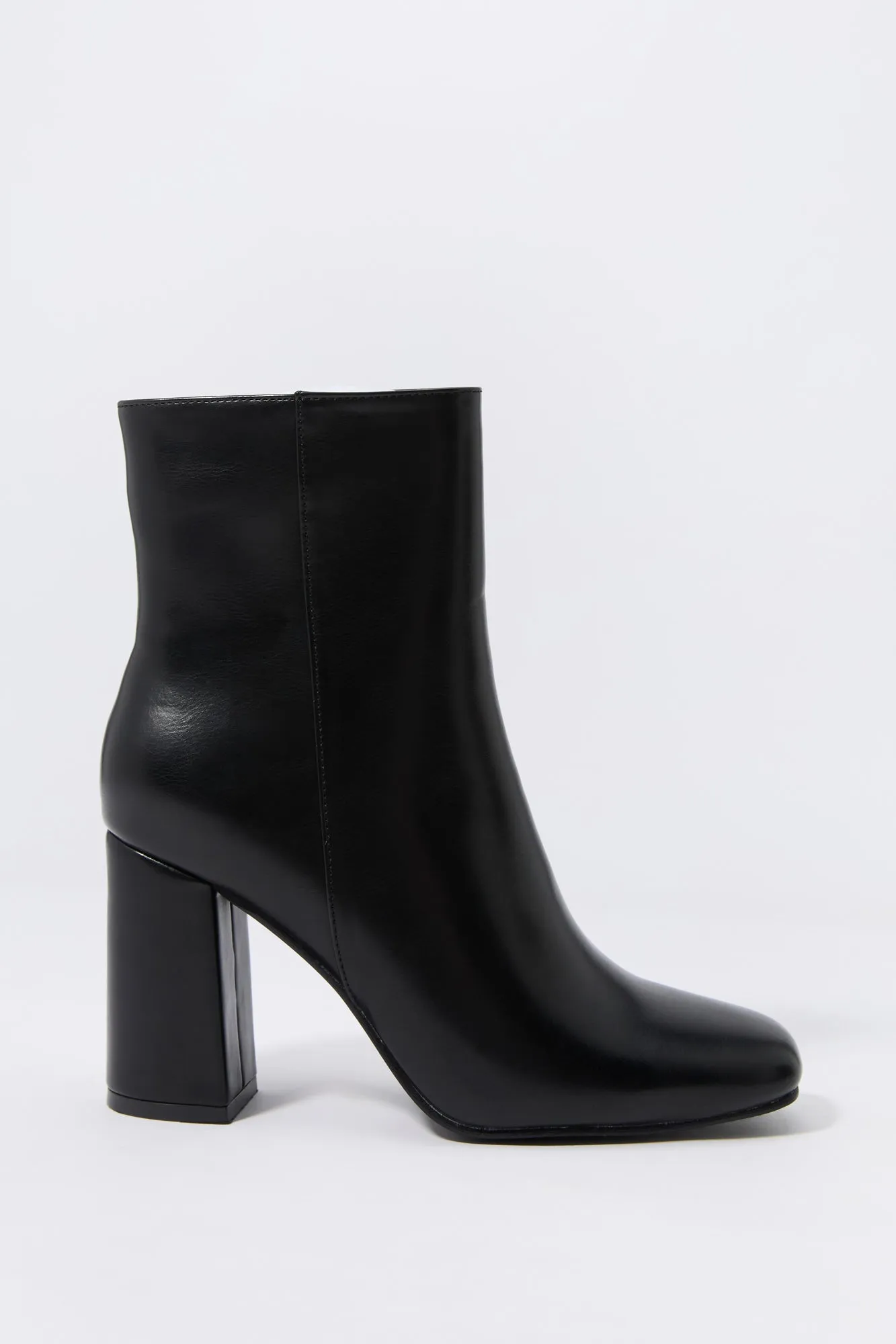 Faux Leather Square Toe Heeled Boot sold by Urban Planet