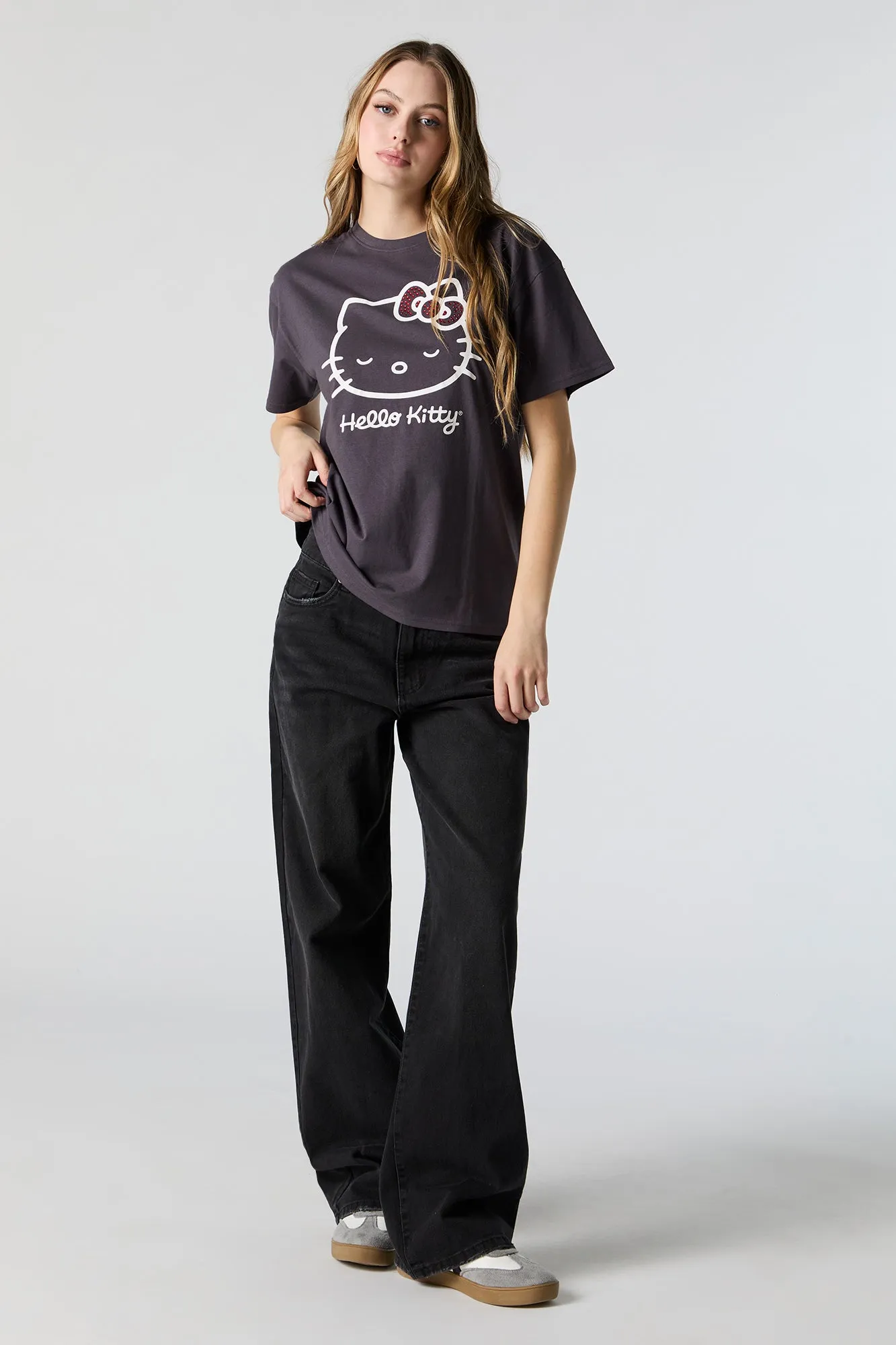 Hello Kitty Rhinestone Graphic Boyfriend T-Shirt sold by Urban Planet product image thumbnail 3
