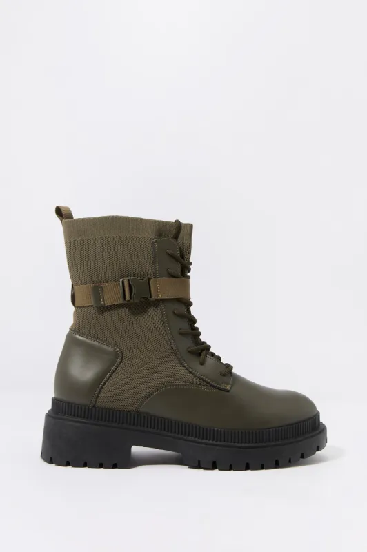 Lace Up Buckled Boot sold by Urban Planet
