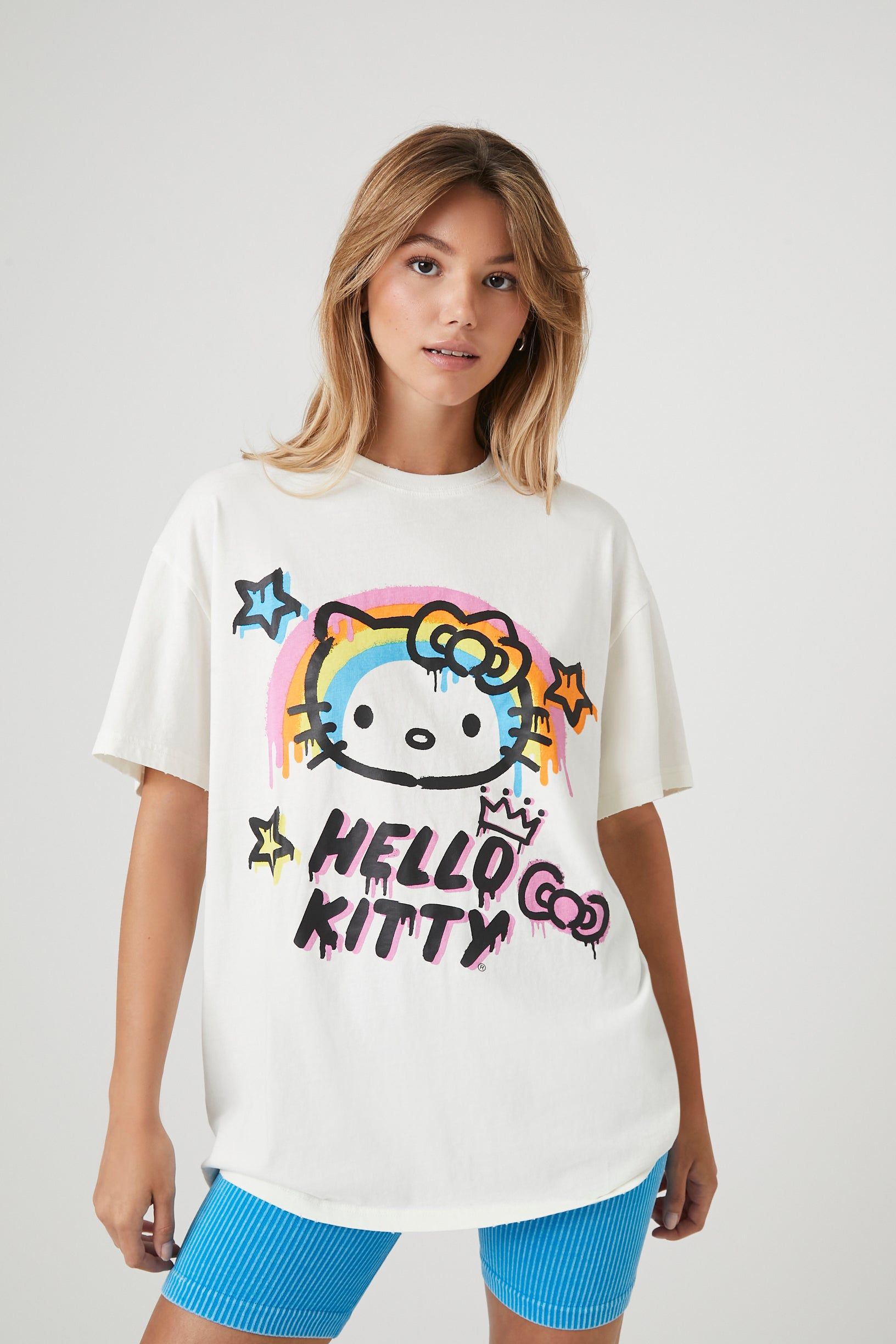 T-shirt à imprimé Hello Kitty blanc sold by Urban Planet